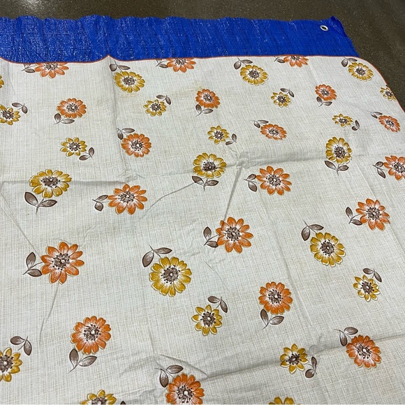 Rare Vintage 60s Retro Sunflower Print Flannel Back Square Tablecloth 52 X 52 - Picture 5 of 7